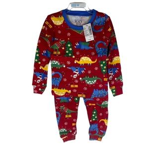 NWT Children's Place Christmas Dino Pajama Set - Size 18-24M